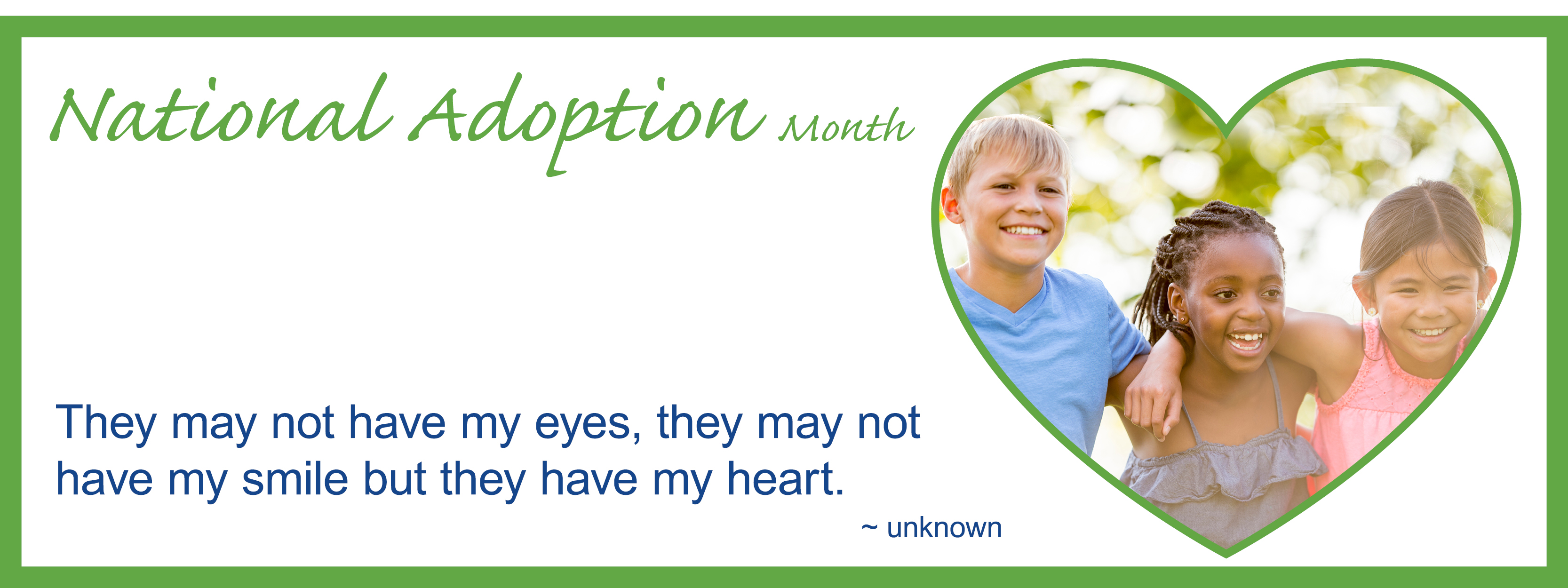 November Is National Adoption Month 2022 Web Slider